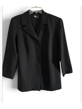 First Option Too Black Longer Button Blazer Jacket Office Casual Size Large